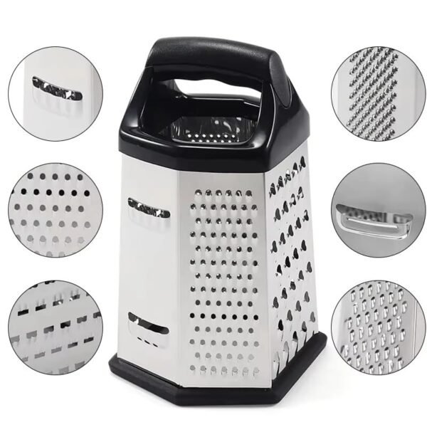 6-Sided Stainless Steel Box Grater & Slicer